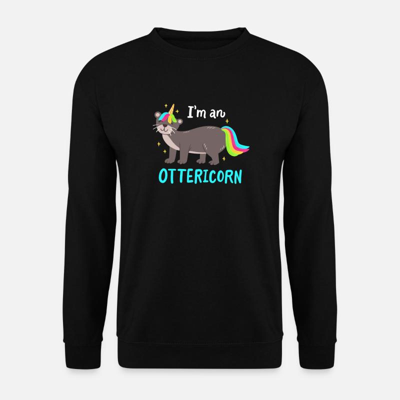 Otter Einhorn - Unisex Pullover - Schwarz