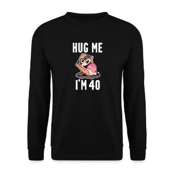 40 ans - 40 ans - accolade - Sweat-shirt Unisexe - noir - Devant - Alina (178cm) & Michal (187cm)