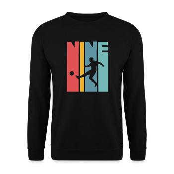 Football 9 years children's birthday party - Unisex Sweatshirt - black - Front - Alina (178cm) & Michal (187cm)