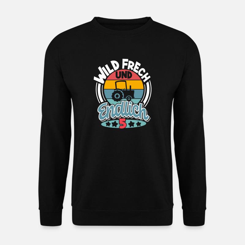 Traktor 5. Geburtstag Kinder - Unisex Pullover - Schwarz