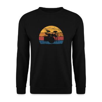 Schlagzeug Schlagzeuger - Unisex Pullover - Schwarz - Vorne - Alina (178cm) & Michal (187cm)