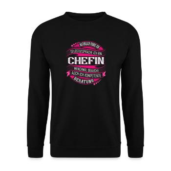 Chefin - Unisex Pullover - Schwarz - Vorne - Alina (178cm) & Michal (187cm)