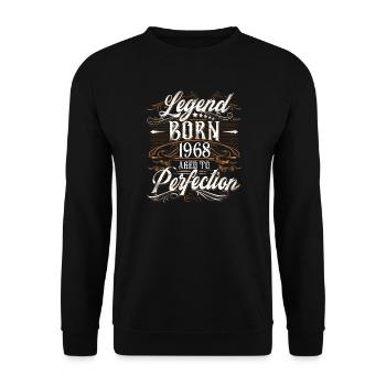 1968 Legend Year of construction Year of birth Year of birth - Unisex Sweatshirt - black - Front - Alina (178cm) & Michal (187cm)