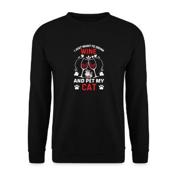 Citation de chat drôle pour les amoureux des chats Pet My Cat - Sweat-shirt Unisexe - noir - Devant - Alina (178cm) & Michal (187cm)