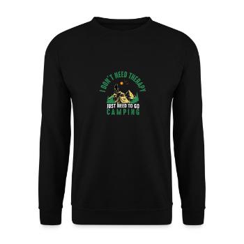 I Dont Need Therapy Camping Hiking Adventure Backp - Unisex Sweatshirt - black - Front - Alina (178cm) & Michal (187cm)
