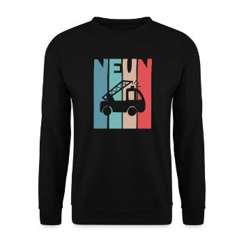 Feuerwehr 9 Jahre Kinder - Unisex Pullover - Schwarz - Vorne - Alina (178cm) & Michal (187cm)