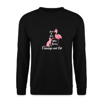 Lustiges Flamingo-Zitat für Flamingo-Liebhaber nur ein Gi - Unisex Pullover - Schwarz - Vorne - Alina (178cm) & Michal (187cm)