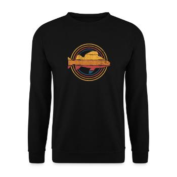Barsch Angeln Angler - Unisex Pullover - Schwarz - Vorne - Alina (178cm) & Michal (187cm)