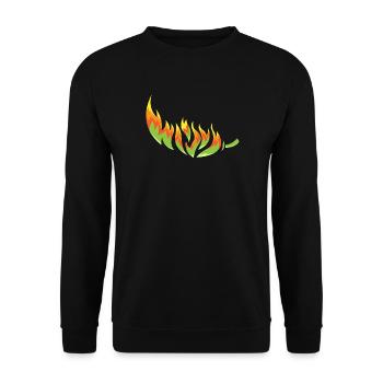 Chili Chilischote - Unisex Pullover - Schwarz - Vorne - Alina (178cm) & Michal (187cm)