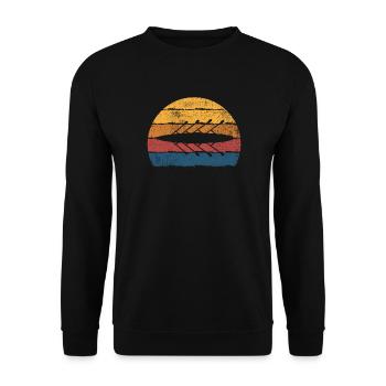 Rudern Ruderer Rudermannschaft - Unisex Pullover - Schwarz - Vorne - Alina (178cm) & Michal (187cm)