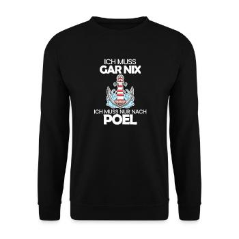 Poel Ostsee Urlaub Anker - Unisex Pullover - Schwarz - Vorne - Alina (178cm) & Michal (187cm)