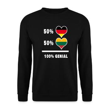 Germany and Lithuania 100% Ingenious / Gift - Unisex Sweatshirt - black - Front - Alina (178cm) & Michal (187cm)