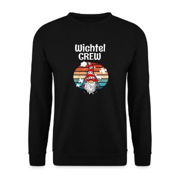 Elves Crew Christmas Gnome - Unisex Sweatshirt - black - Front - Alina (178cm) & Michal (187cm)