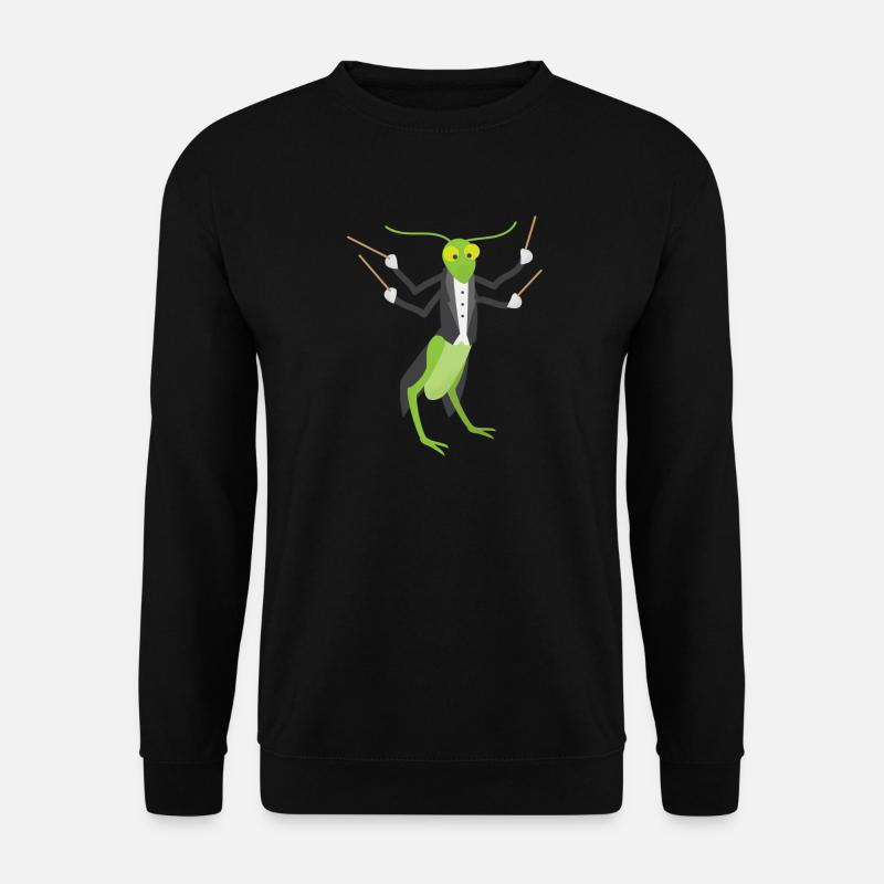 Der Grashüpfer gibt den Ton an - Dirigent - Unisex Pullover - Schwarz