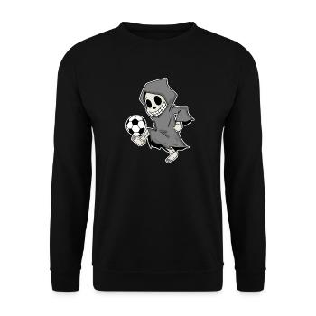 Grim Reaper avec le football - Sweat-shirt Unisexe - noir - Devant - Alina (178cm) & Michal (187cm)
