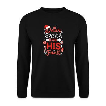 Weihnachten lieber Weihnachtsmann Paare - Unisex Pullover - Schwarz - Vorne - Alina (178cm) & Michal (187cm)