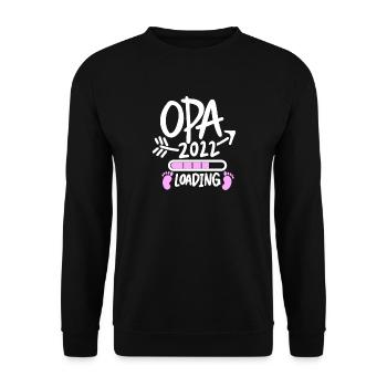 Opa 2022 Loading - Opa werden - Bald Opa - Unisex Pullover - Schwarz - Vorne - Alina (178cm) & Michal (187cm)