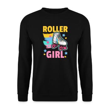 Rollschuhe Roller Girl - Unisex Pullover - Schwarz - Vorne - Alina (178cm) & Michal (187cm)