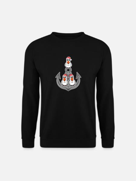 Seagull Anchor Christmas - Unisex Sweatshirt - black