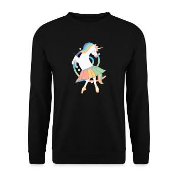 Unicorn Ballerina Rainbow Cute Unicorn Dancing - Unisex Sweatshirt - black - Front - Alina (178cm) & Michal (187cm)