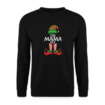 Weihnachten Mama Elf - Unisex Pullover - Schwarz - Vorne - Alina (178cm) & Michal (187cm)