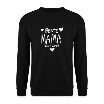 Beste Mama seit 2020 - Unisex Pullover - Schwarz - Vorne - Alina (178cm) & Michal (187cm)
