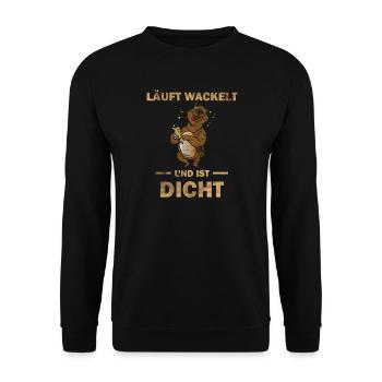 Männertag Vatertag Herrentag - Vater Bier das Tier - Unisex Pullover - Schwarz - Vorne - Alina (178cm) & Michal (187cm)