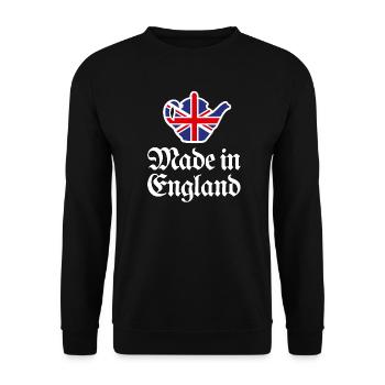 Union Jack Flagge Made in England Britisch UK Teekanne - Unisex Pullover - Schwarz - Vorne - Alina (178cm) & Michal (187cm)