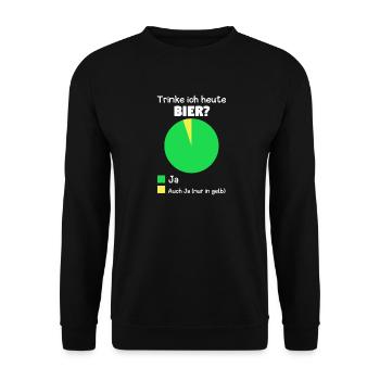 Werde Ich Heute Bier Trinken? Lustige Diagramme - Unisex Pullover - Schwarz - Vorne - Alina (178cm) & Michal (187cm)