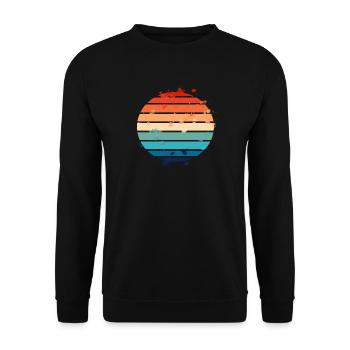 Splatter Retro Sunset - Unisex Pullover - Schwarz - Vorne - Alina (178cm) & Michal (187cm)