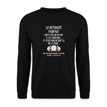 Le Retraité Parfait n'est pas un Mythe - Humour - Sweat-shirt Unisexe - noir - Devant - Alina (178cm) & Michal (187cm)
