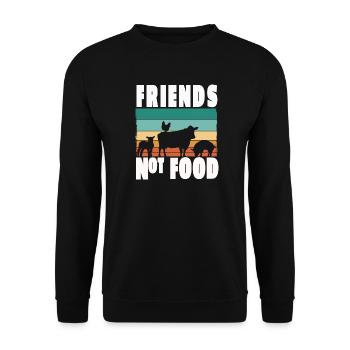 Amis végétariens végétaliens pas nourriture Bien-être animal - Sweat-shirt Unisexe - noir - Devant - Alina (178cm) & Michal (187cm)