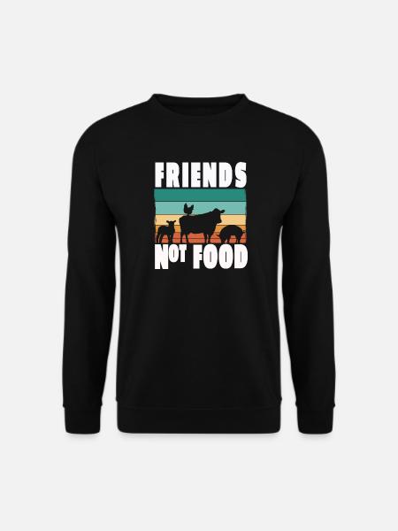 Vegan Vegetarisch Friends not Food Tierschutz - Unisex Pullover - Schwarz