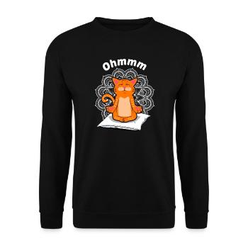 Yoga Chat Méditation Rouge Chat Gueule de Bois Cadeau - Sweat-shirt Unisexe - noir - Devant - Alina (178cm) & Michal (187cm)