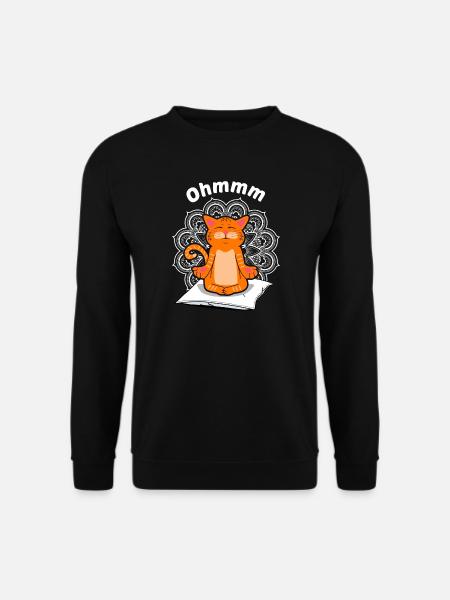 Yoga Chat Méditation Rouge Chat Gueule de Bois Cadeau - Sweat-shirt Unisexe - noir
