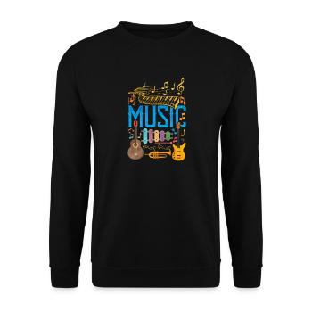 Collage d’instruments de musique colorés | Musique Amour - Sweat-shirt Unisexe - noir - Devant - Alina (178cm) & Michal (187cm)