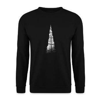 Dubai Burj Khalifa Vintage Silhouette Emirat VAE - Unisex Pullover - Schwarz - Vorne - Alina (178cm) & Michal (187cm)