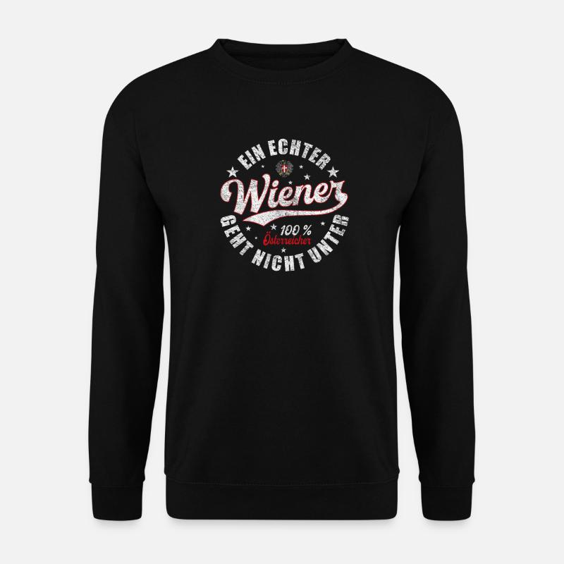 Ein echter Wiener geht nicht unter mit Grunge - Unisex Pullover - Schwarz
