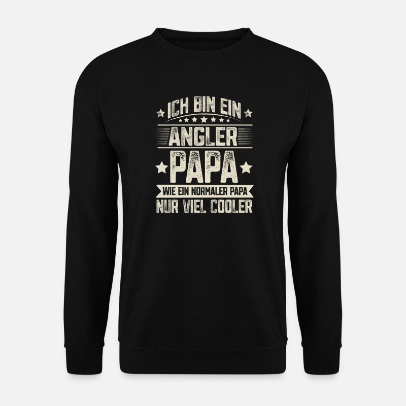 Papa Angler Vater Vatertag - Unisex Pullover - Schwarz