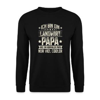 Papa Landwirt Vater Vatertag - Unisex Pullover - Schwarz - Vorne - Alina (178cm) & Michal (187cm)