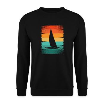 Segelboot - Unisex Pullover - Schwarz - Vorne - Alina (178cm) & Michal (187cm)