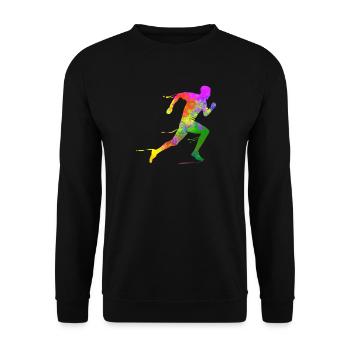 Demi-marathon runner sprint triathlète Finisher - Sweat-shirt Unisexe - noir - Devant - Alina (178cm) & Michal (187cm)