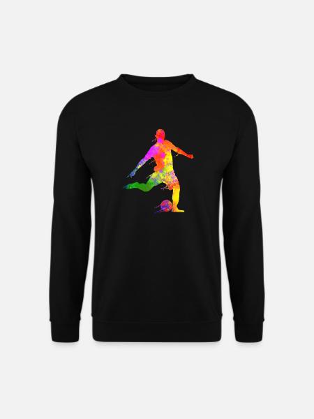 Paint Splashes Soccer Lover Grafik Fußballspieler - Unisex Pullover - Schwarz