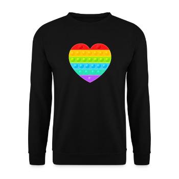 Pop It Popit Heart Arc-en-ciel coloré - Sweat-shirt Unisexe - noir - Devant - Alina (178cm) & Michal (187cm)
