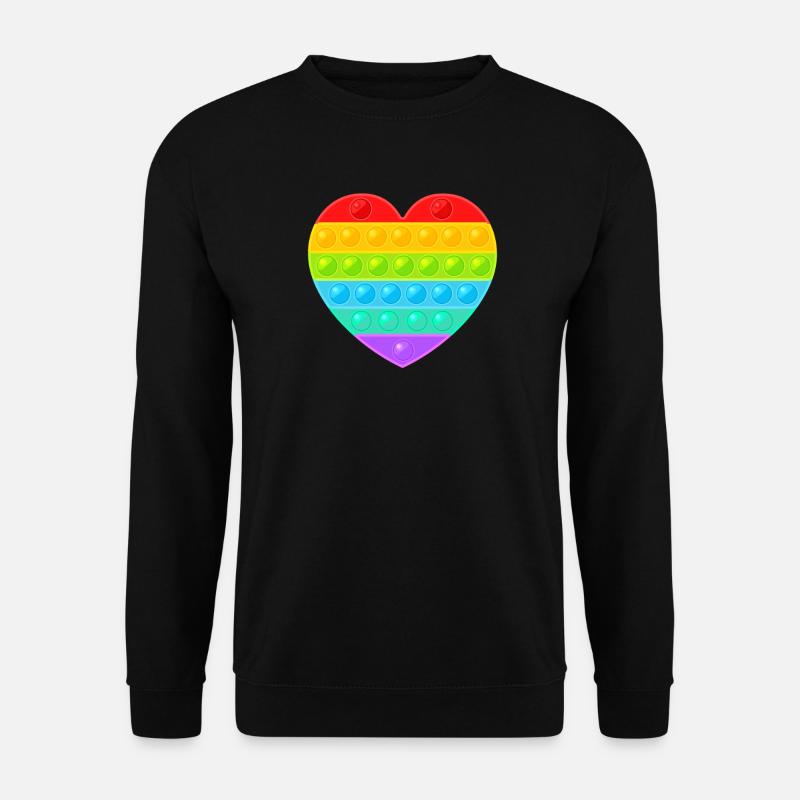Pop It Popit Herz Bunt Regenbogen - Unisex Pullover - Schwarz