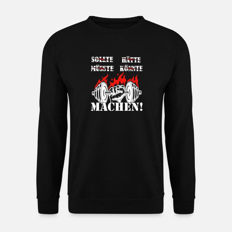 Rote Flammenkraft: Machen! - Unisex Pullover - Schwarz