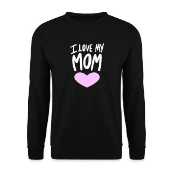 J’aime ma mère - Ich liebe meine Mama - Sweat-shirt Unisexe - noir - Devant - Alina (178cm) & Michal (187cm)