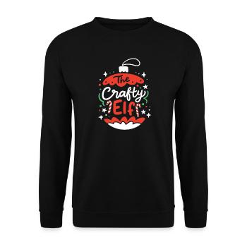 Verrückter Elf Elf Weihnachten - Unisex Pullover - Schwarz - Vorne - Alina (178cm) & Michal (187cm)