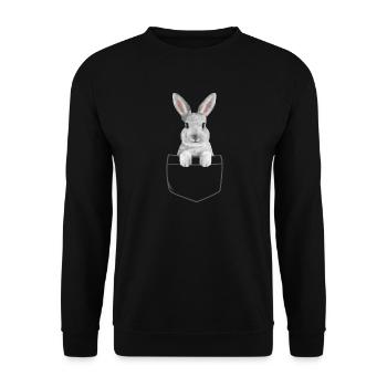Rabbit Easter Flowers Rabbit Dad - Unisex Sweatshirt - black - Front - Alina (178cm) & Michal (187cm)