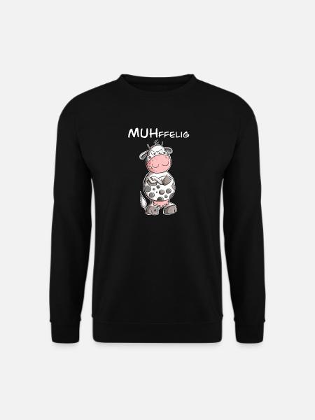 Muffelige Kuh I Muffel Kuh Wortspiel I Statement - Unisex Pullover - Schwarz